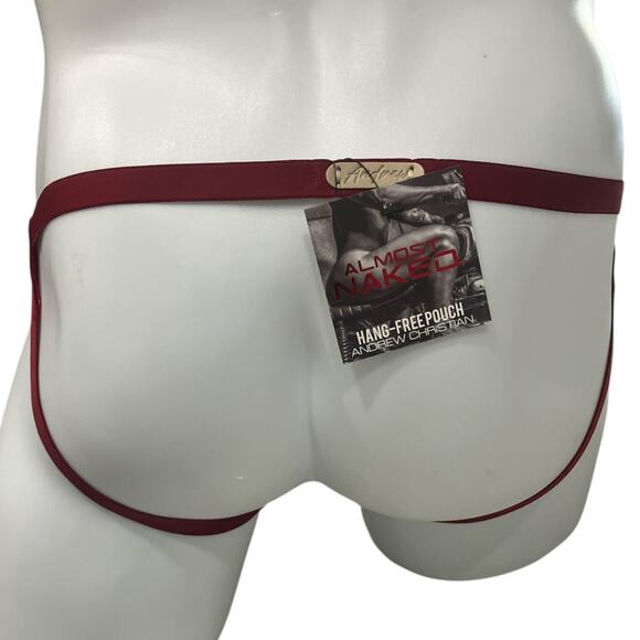 Andrew Christian ALMOST NAKED No-Show Ultra Low-Rise Jock Burgundy Large - Picture 4 of 7